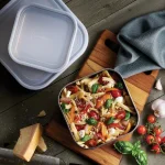 Tramontina 3-Piece Stainless Steel Square Food Storage Container Set with Frosted Lids thumbnail 3