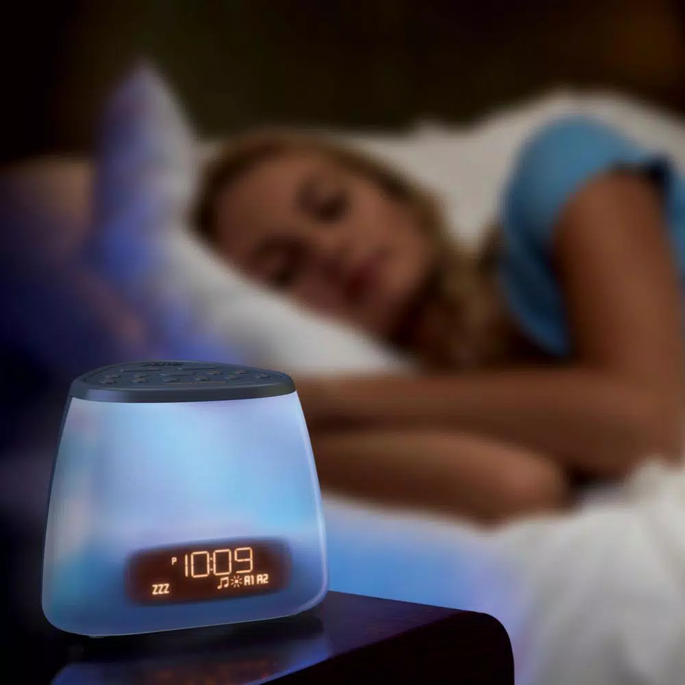iHome Zenergy Dream Mini iZBT7W Bluetooth Sleep Therapy Machine with Sound and Light Therapy, White