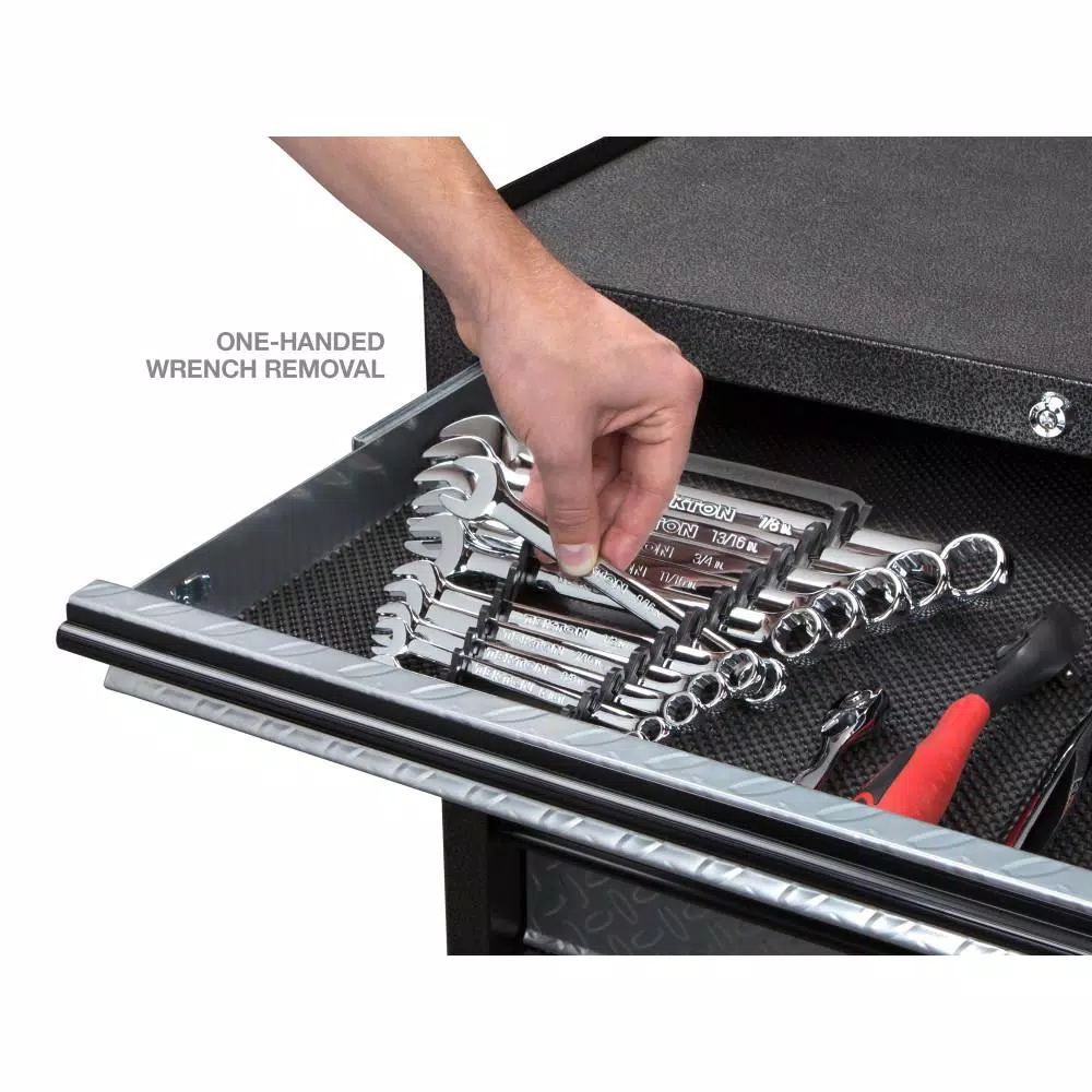 TEKTON 11-Tool Store-and-Go Wrench Rack Keeper, Black