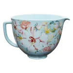 KitchenAid 5 Qt. White Gardenia Patterned Titanium-Reinforced Ceramic Mixing Bowl thumbnail 1