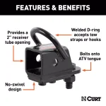 CURT Bolt-On ATV Tongue Adapter with 2" Receiver thumbnail 8
