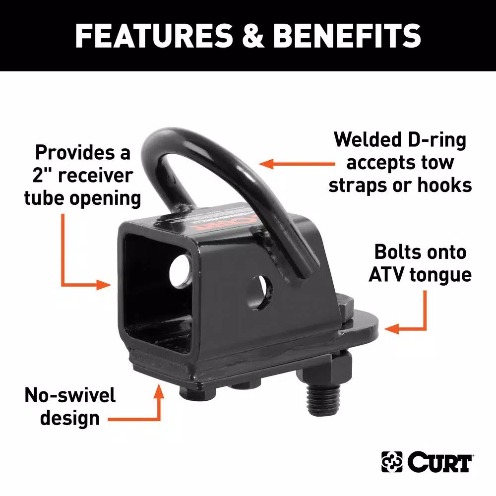 CURT Bolt-On ATV Tongue Adapter with 2" Receiver