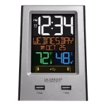 La Crosse Technology Digital Desktop Alarm Clock with Dual USB Charging Ports, Nap Timer, and Temperature/Humidity Display - Silver thumbnail 4