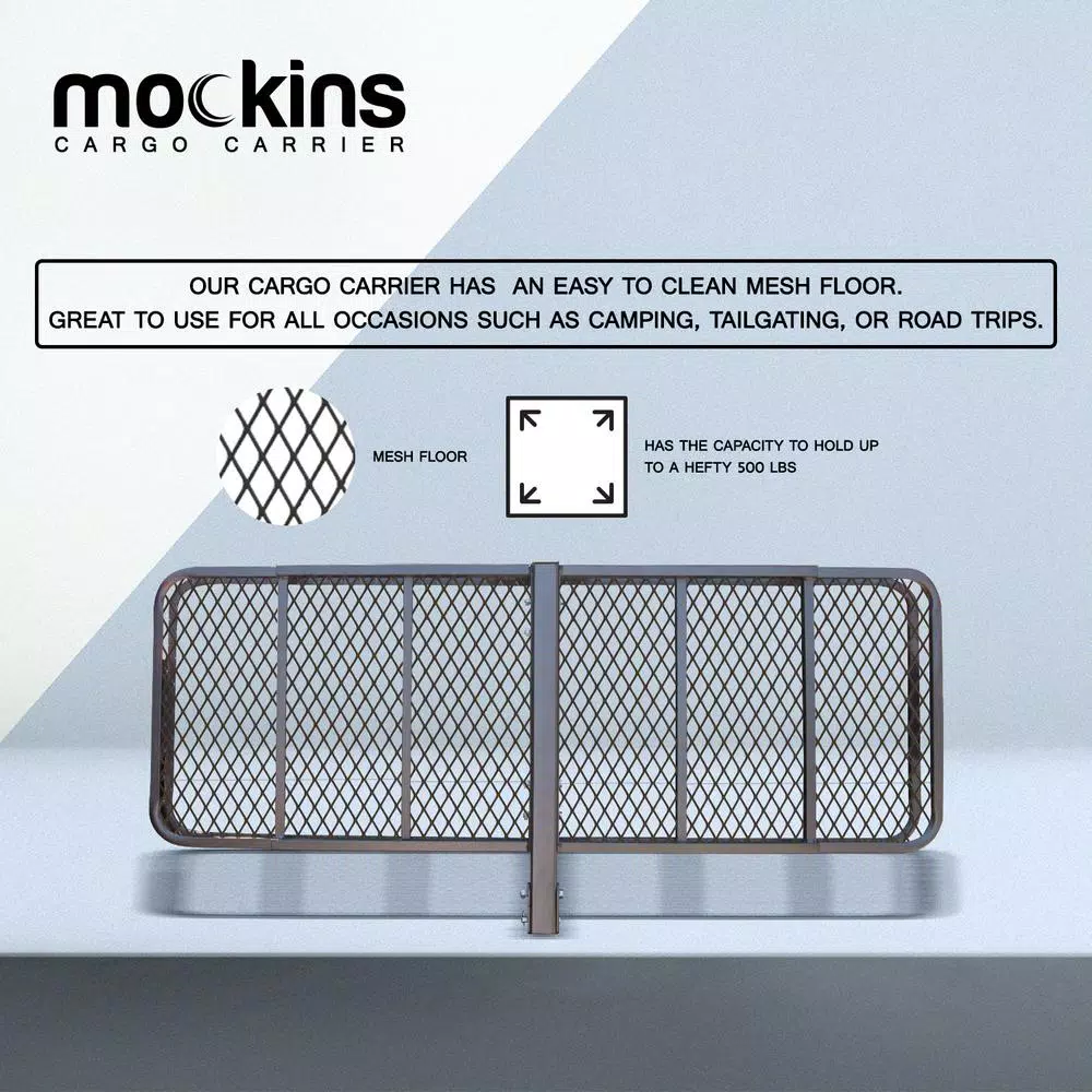 Mockins 500 lb. Capacity Hitch Mount Cargo Carrier Set with Waterproof Bag and Straps
