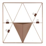 WallPops Rose Gold Triangle Metal Grid Wall Organizer with Pocket and Clips thumbnail 1