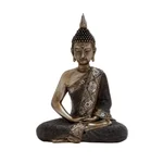 LITTON LANE 16 in. x 12 in. Decorative Sitting Buddha Sculpture, Tarnished Brass Finish Polystone Statuary thumbnail 1