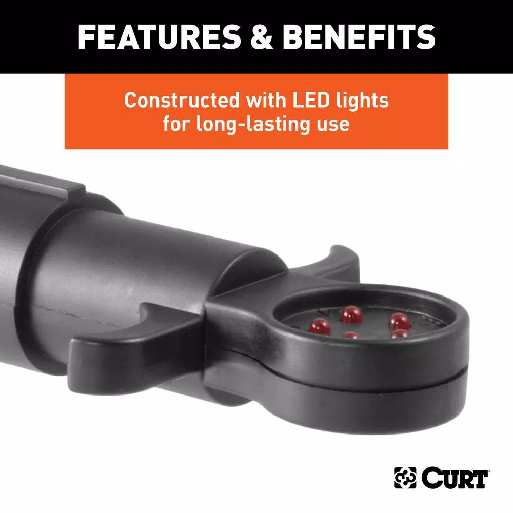 CURT 6-Way Round Trailer Connector Tester