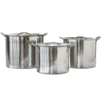 AmeriHome 3-Piece Stainless Steel Stock Pot Set with Lids, 8 qt, 12 qt, and 16 qt thumbnail 2