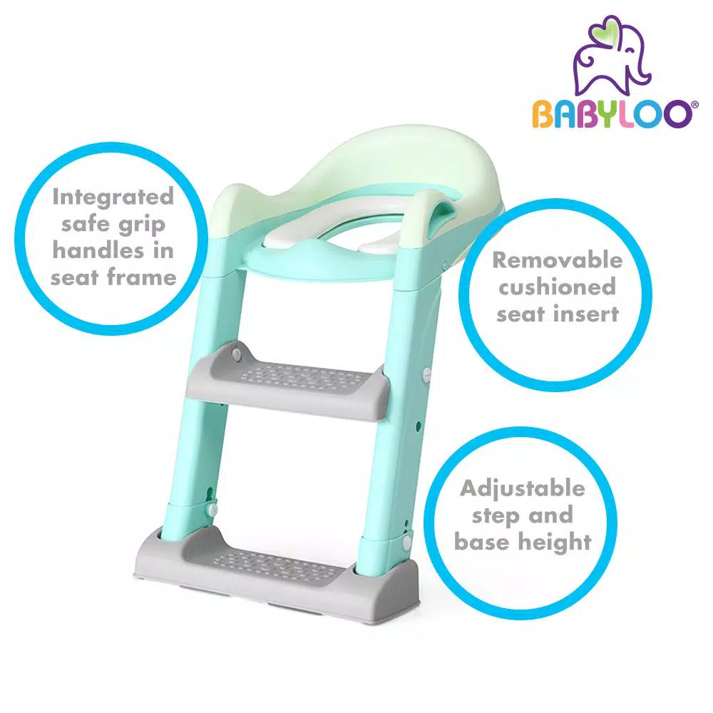Babyloo Sterdy Potty Training Booster Seat with Adjustable Height and Removable Cushion - Mint Green