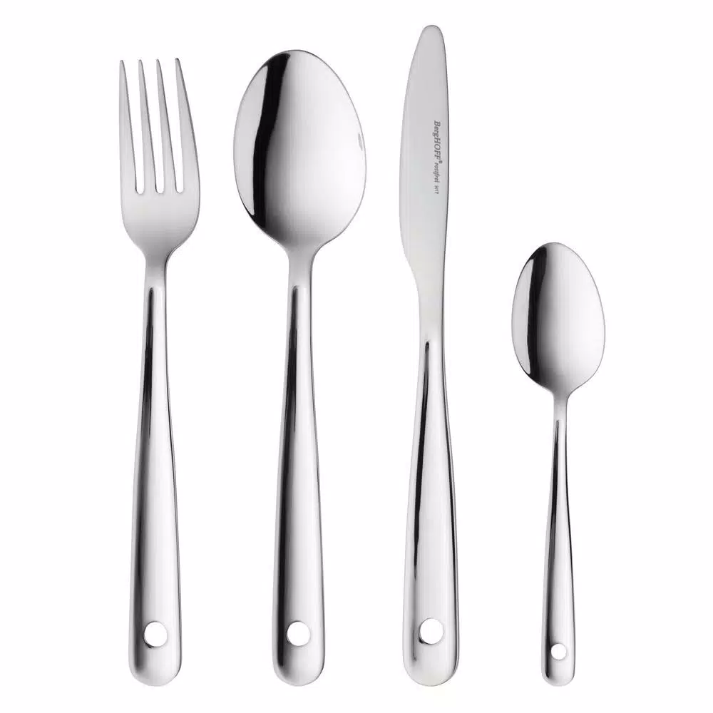 BergHOFF Essentials Alteo 25-Piece Stainless Steel Flatware Set with Storage Stand, Service for 6