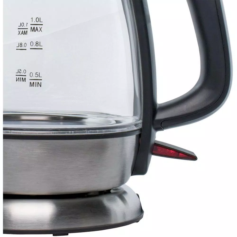 Brentwood Appliances KT-1910BK 1 Liter Cordless Glass Electric Kettle, 4.2-Cup, Black