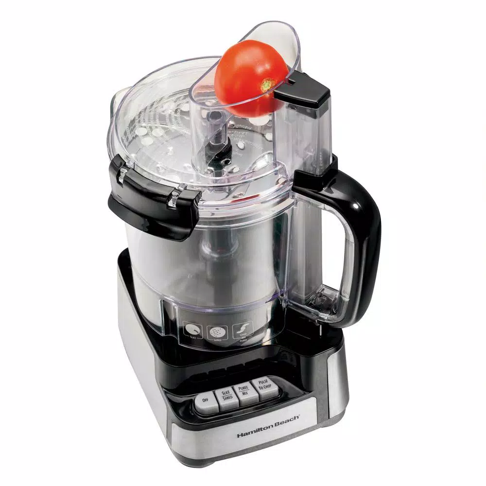 Hamilton Beach Stack and Snap 12-Cup Food Processor, 450-Watt, Stainless Steel