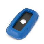 Toter Slimline 23 Gallon Blue Rectangular Trash Can Recycling Lid with Bottle and Can Cutout thumbnail 1