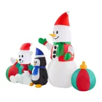 Home Accents Holiday Airblown Inflatables 6.5 ft LED Snowman, Polar Bear, and Penguin Christmas Inflatable thumbnail 3
