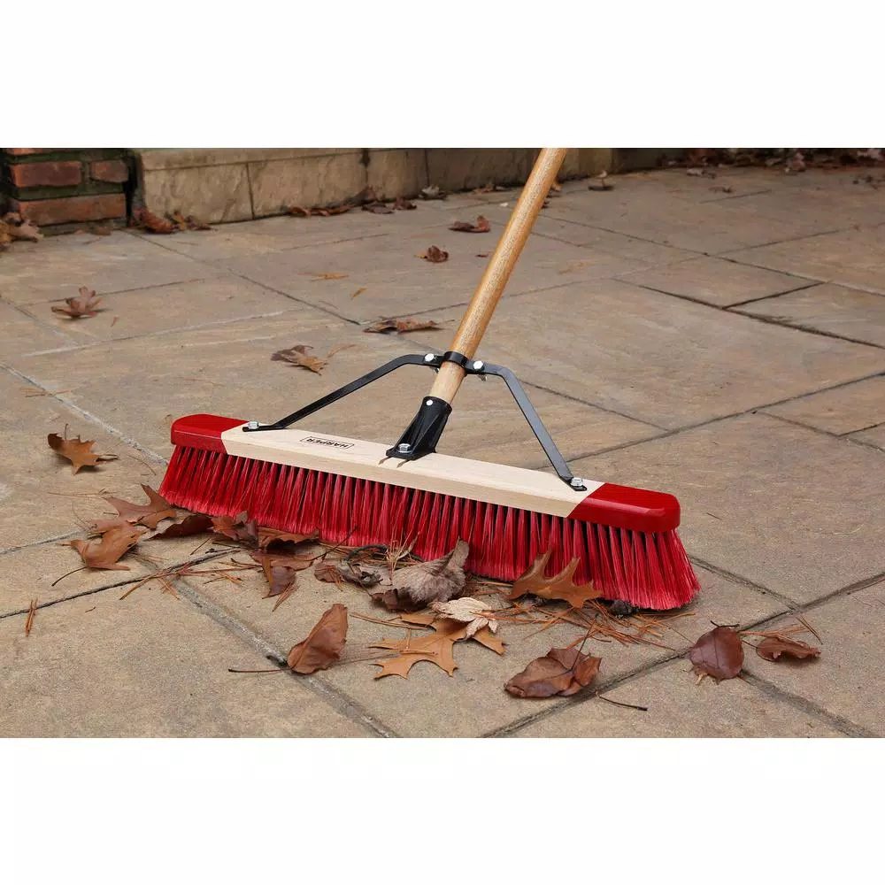 Harper 24 in. All-Purpose Push Broom with 60 in. Lacquered Hardwood Handle