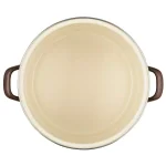 Ayesha Curry Ayesha Home Collection 12-Quart Porcelain Enamel Nonstick Stockpot with Lid, Brown Sugar thumbnail 2