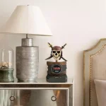 Disney Pirates of the Caribbean Themed Digital Alarm Clock Radio with Animated Jaw and Red LED Eyes thumbnail 1