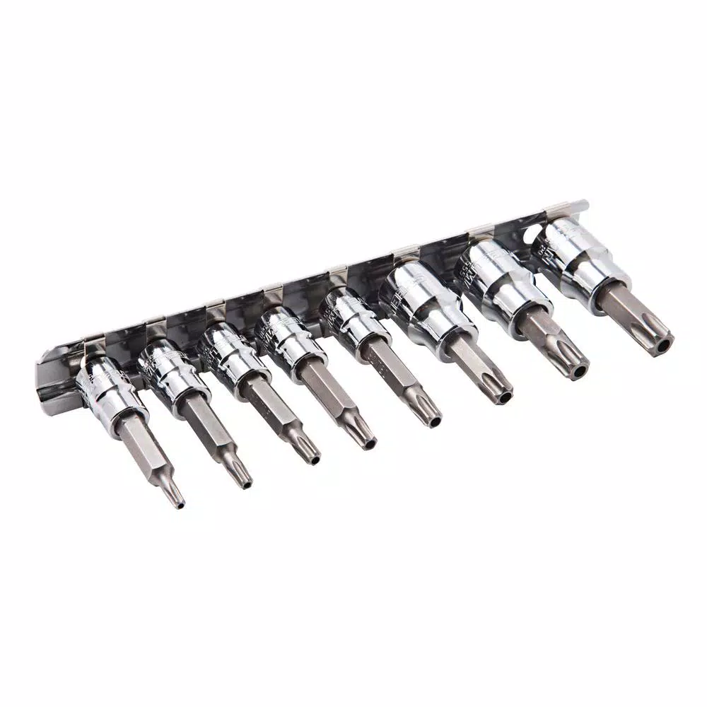 Steelman 8-Piece Tamper-Resistant Star Bit Socket Set, 1/4 in. and 3/8 in. Drive