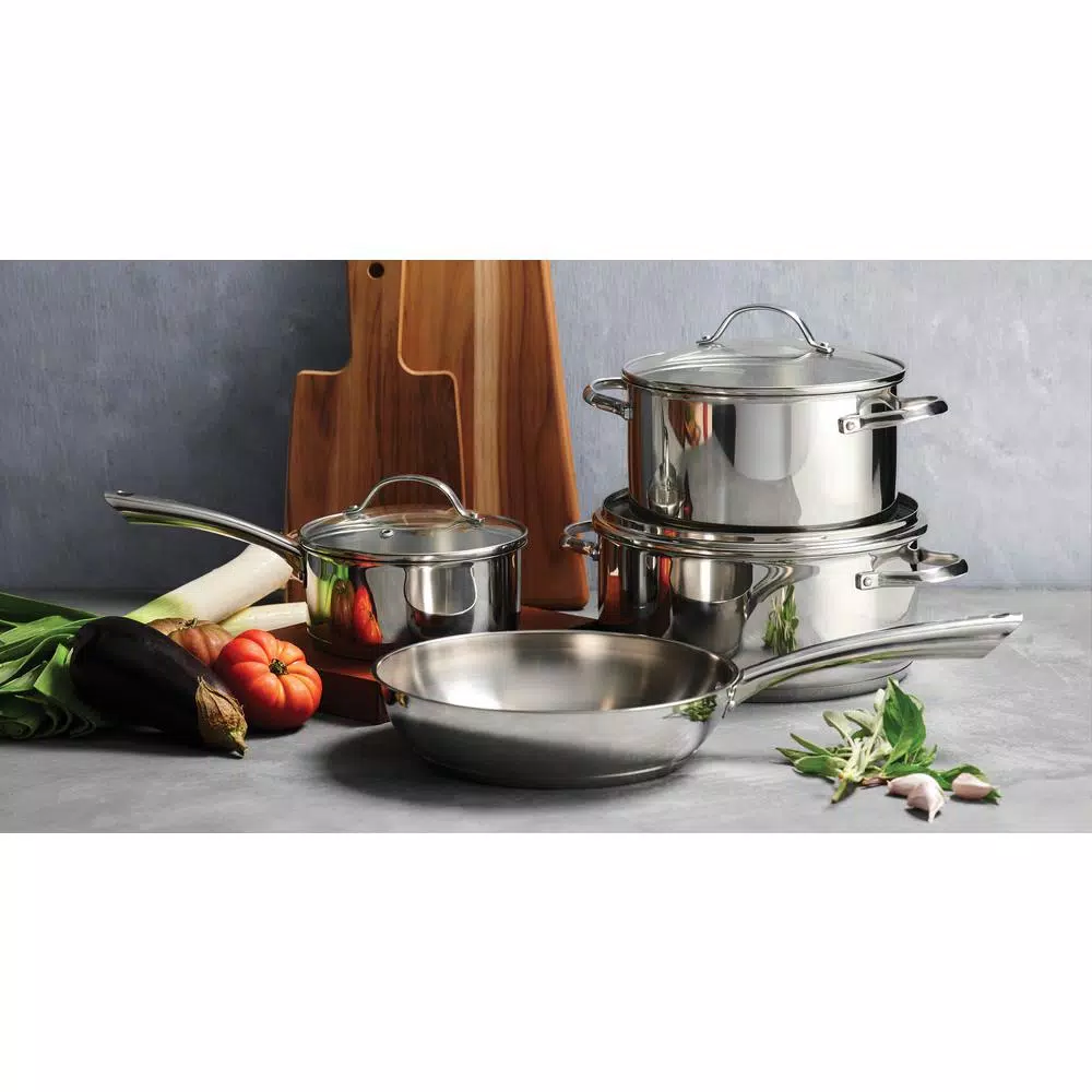 Tramontina 7 Pc Stainless Steel Cookware Set with Tri-Ply Base