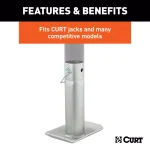 CURT Pin-On Jack Foot for 2" Tube, 2,000 lbs. Capacity, 8-1/2" Height thumbnail 2