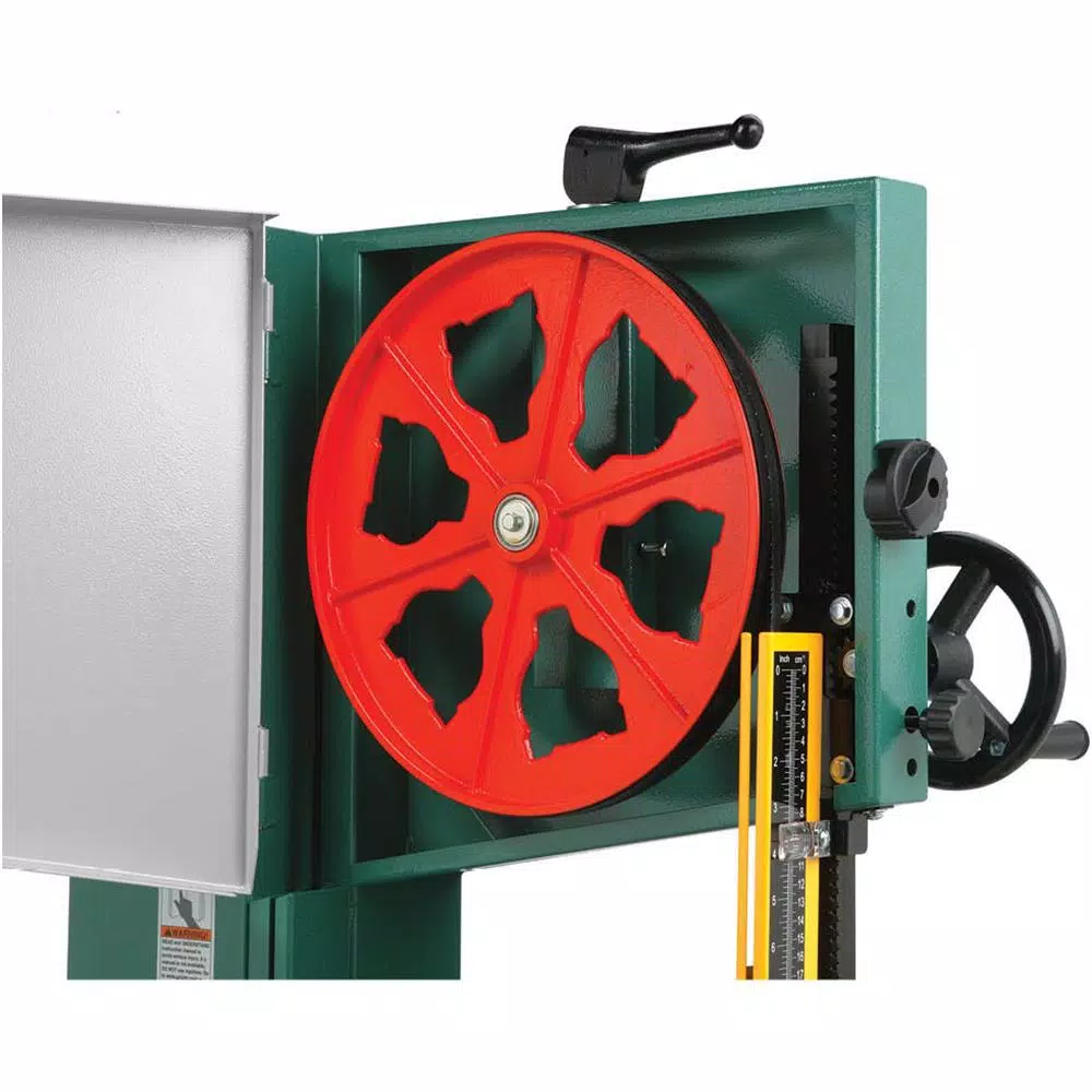 Grizzly Industrial Vertical Wood and Metal Bandsaw with Inverter Motor Speed Control and Stand