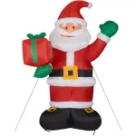Fraser Hill Farm 10 ft. Santa Claus with Gift Bag Christmas Inflatable with White Lights thumbnail 6