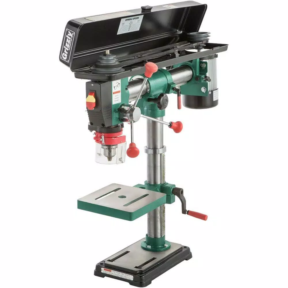Grizzly Industrial 5-Speed Bench-Top Radial Drill Press with 1/2 in. Chuck and 1/2 HP Motor
