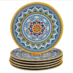 Certified International Portofino 6-Piece Melamine Dinner Plate Set, 11 in., Multicolored thumbnail 1
