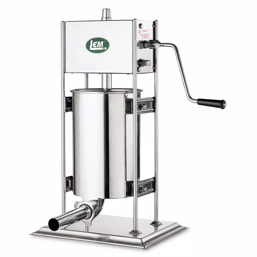 LEM 25 lb. Stainless Steel Dual Gear Vertical Sausage Stuffer with 90° Handle