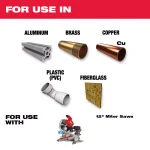 Milwaukee 12 in. 80T Carbide Tipped Aluminum and Metal Cutting Circular Saw Blade thumbnail 2