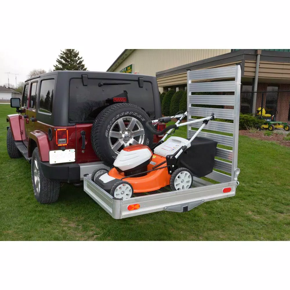 Erickson Deluxe Aluminum Mobility Hitch Cargo Carrier with Ramp, 400 lb. Capacity, 2 in. Receiver