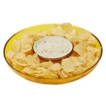 Mind Reader Yellow Acrylic Chip and Dip Bowl Set, 13-inch Round Snack Serving Tray thumbnail 1