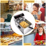 Costway 6.3 Qt. Stainless Steel Commercial Electric Deep Fryer, 2500W Silver thumbnail 3