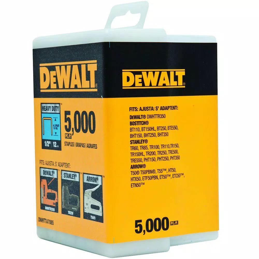 Dewalt 20-Gauge Heavy Duty Metal Staples, 3/8 in. Leg, 3/16 in. Crown (5,000-Pack)