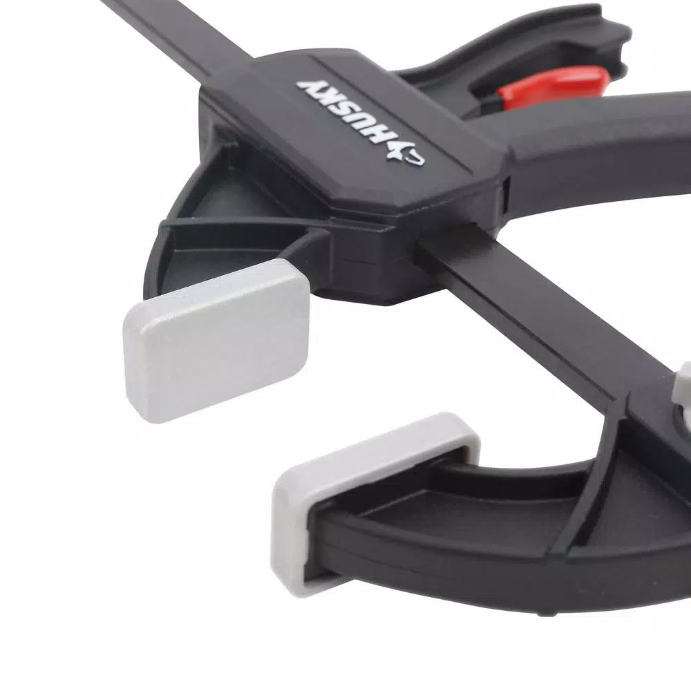 Husky 6 in. Medium Duty Trigger Clamps, 4-Piece Set with Expandable Design