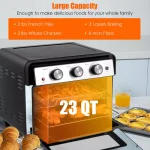 Costway 23 Qt. Black Air Fryer Oven with Rotisserie, 6-in-1 Convection Toaster Oven, 1700W thumbnail 4