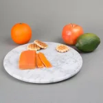 Creative Home 12 in. Natural Off-White Marble Round Serving Board for Cheese, Dessert, and Cake thumbnail 5