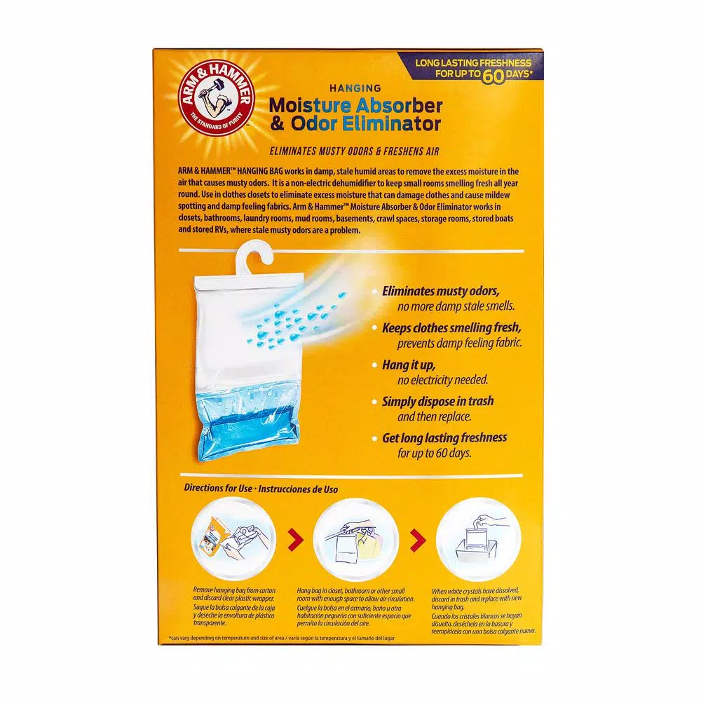 Arm & Hammer Hanging Moisture Absorber and Odor Eliminator, 16 oz. (2-Pack)