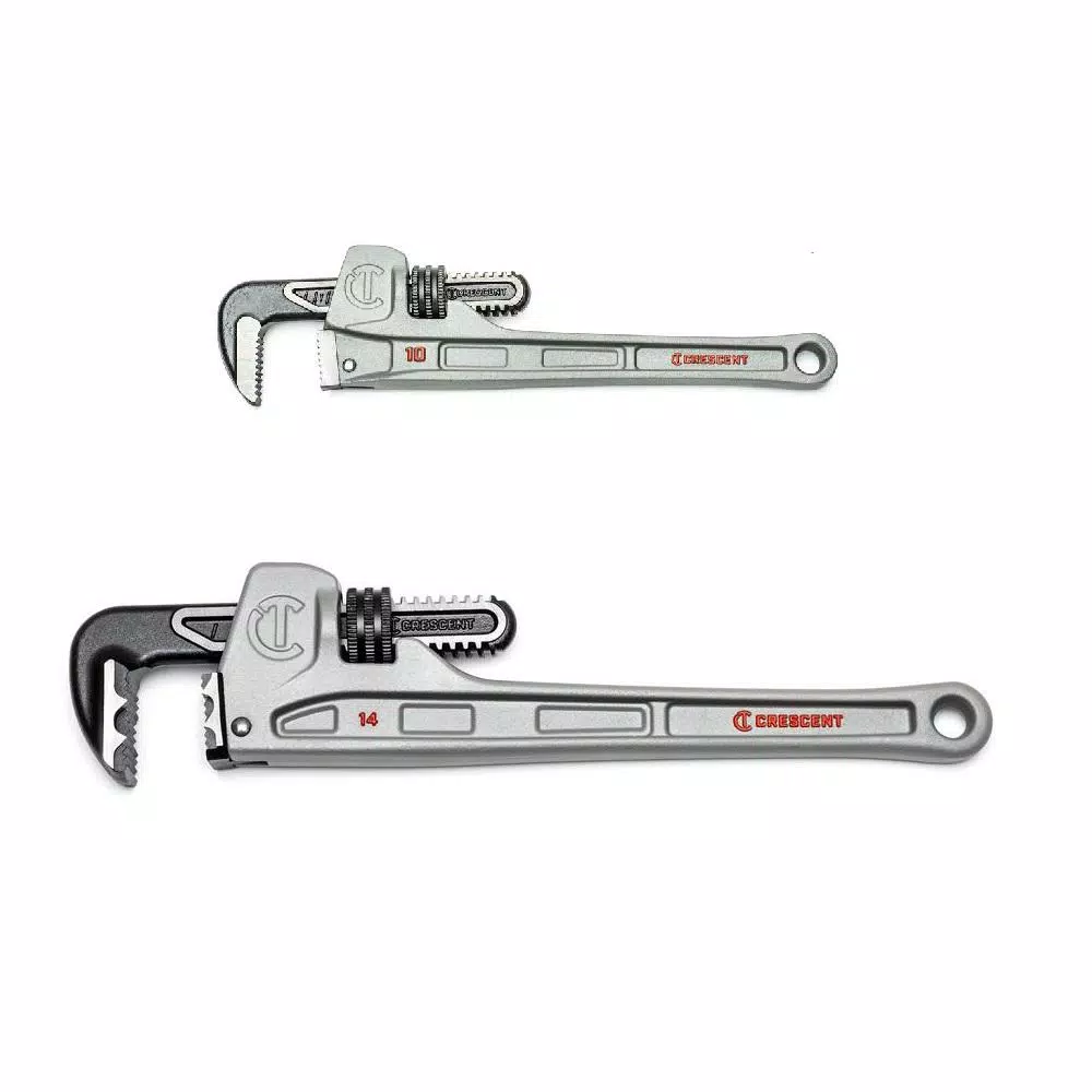 Crescent Aluminum Pipe Wrench, 9-inch Adjustable Straight Pipe Wrench