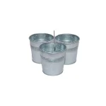 Benzara Galvanized Steel Gray Cutlery Holder with 3 Buckets and Ring Handle thumbnail 2