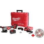 Milwaukee M18 FUEL 4-1/2"/5" Braking Angle Grinder Kit with 5.0 Ah Batteries & Diamond Blade thumbnail 1