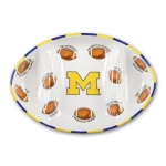 Magnolia Lane Michigan Ceramic Football Tailgating Serving Platter, 3-Section Divided Tray thumbnail 1