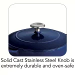 Tramontina Gourmet 3 Qt. Enameled Cast Iron Saucier with Lid, Gradated Cobalt Blue thumbnail 6