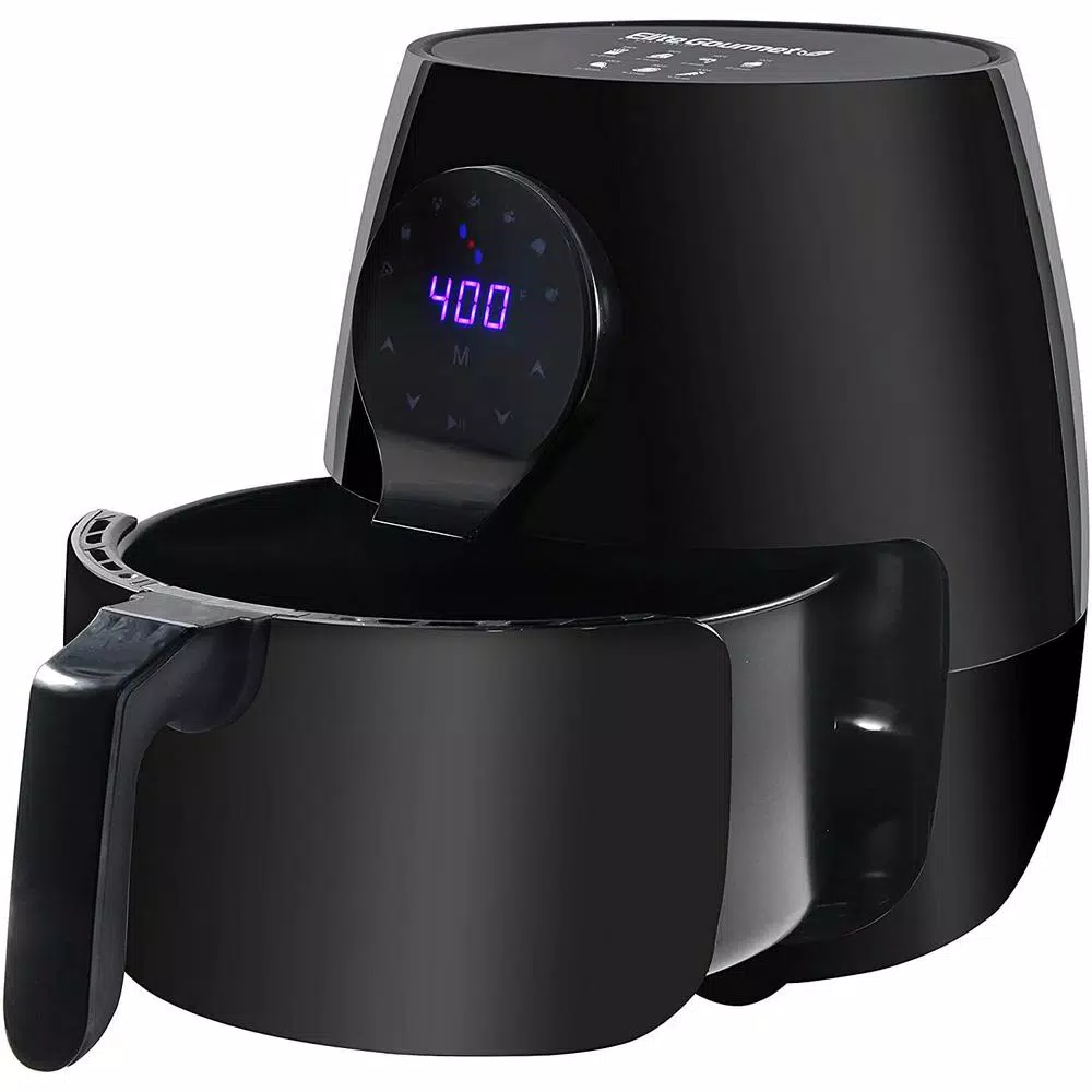 Maximatic Elite Gourmet 5.3 Qt. Digital Air Fryer, 1350W Oil-Free Multi-Cooker, Black