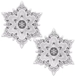Heritage Lace Snowflake 18 in. White Round Lace Doily Charger, Set of 2 thumbnail 1