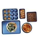 GRANITESTONE Classic Blue Pro 0.8mm Titanium and Diamond Infused Non-Stick 5 Piece Bakeware Set thumbnail 1