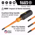 Klein Tools 4-Piece Slim-Tip Insulated Screwdriver Set, 1000V Rated thumbnail 2