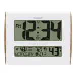La Crosse Technology Digital Atomic Faux Wood Sided Wall Clock with Indoor/Outdoor Temperature and Humidity thumbnail 1