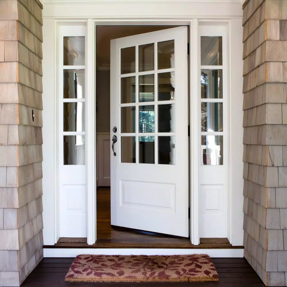 Design House Coventry Matte Black Entry Door Handleset with Cambridge Interior Knob and Single Cylinder Deadbolt