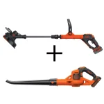 BLACK+DECKER 20V MAX Cordless String Trimmer & Edger Kit with (2) Batteries, Charger, and Bonus Leaf Sweeper thumbnail 1